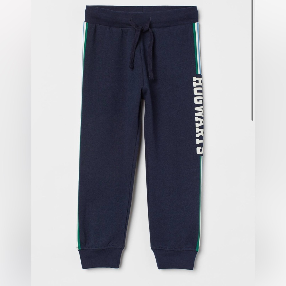 H&M Harry Potter Hogwarts Printed Joggers, Dark Blue, 2T, NWOT